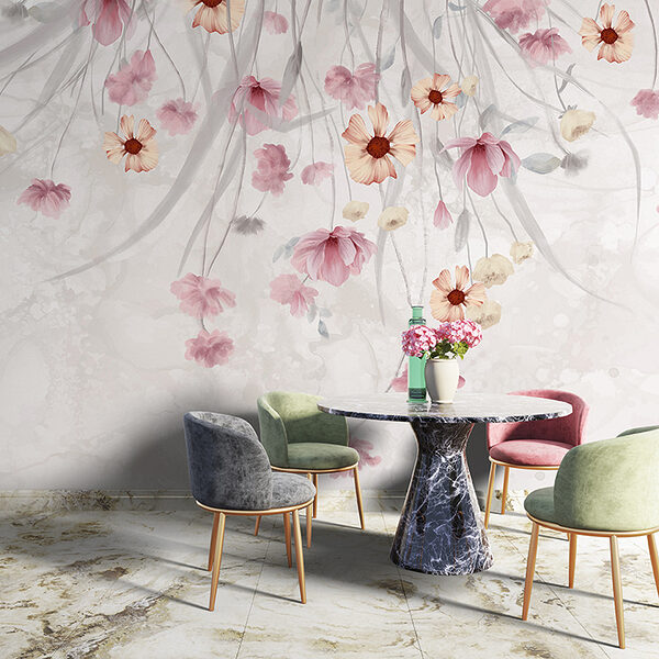 Painting of flowers on a white background Painting of flowers on a white background