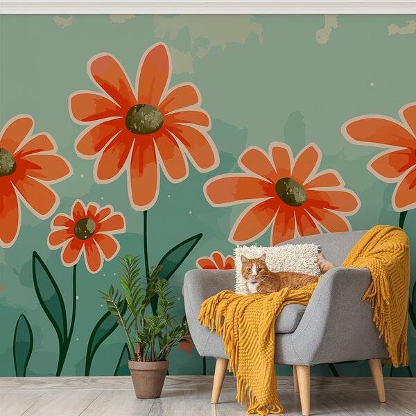 Group of orange flowers Group of orange flowers
