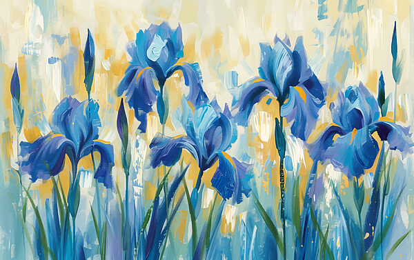 Painting of blue flowers Painting of blue flowers
