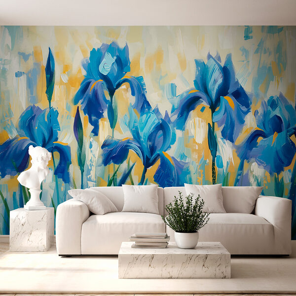 Painting of blue flowers Painting of blue flowers
