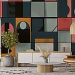 Wall murals Colorful pattern with different shapes
