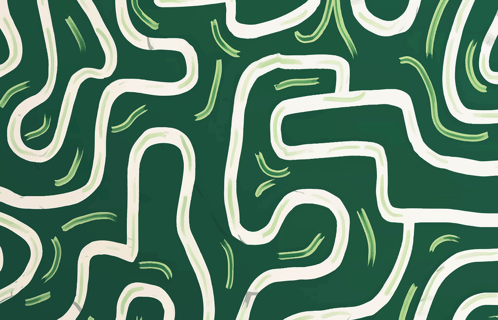 Green and white maze