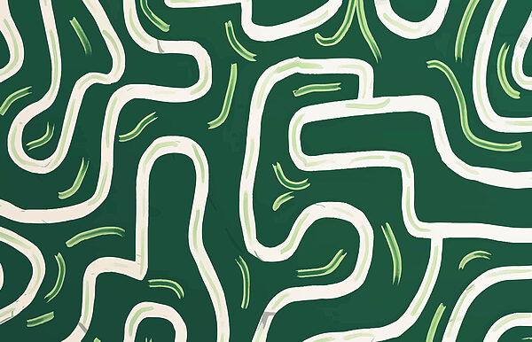 Green and white maze