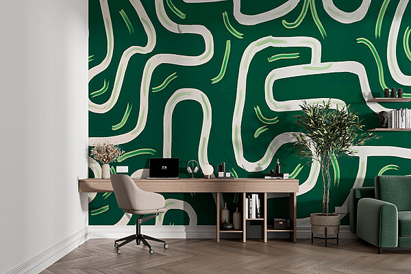 Green and white maze