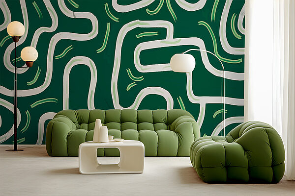 Green and white maze