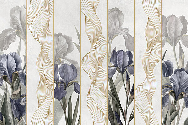 Elegant irises with delicate curves. Elegant irises with delicate curves.