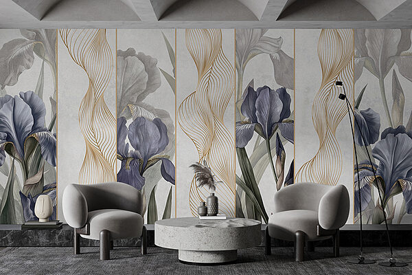 Elegant irises with delicate curves. Elegant irises with delicate curves.