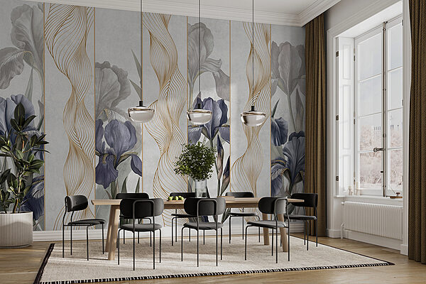 Elegant irises with delicate curves. Elegant irises with delicate curves.