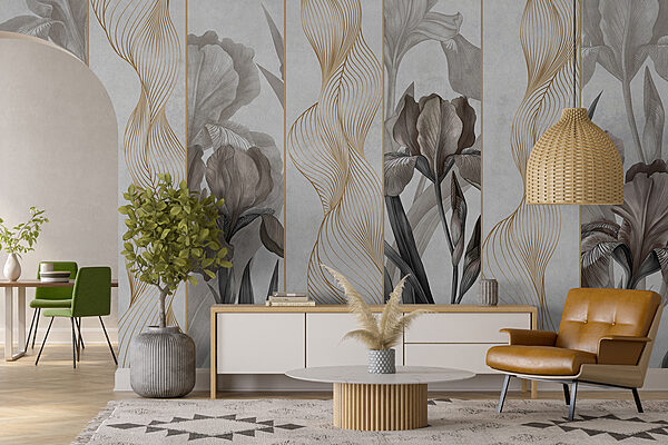 Elegant Waves and Floral Design Elegant Waves and Floral Design