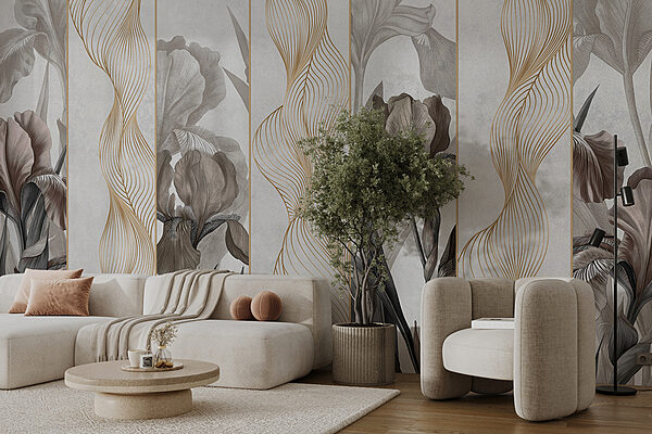 Elegant Waves and Floral Design Elegant Waves and Floral Design