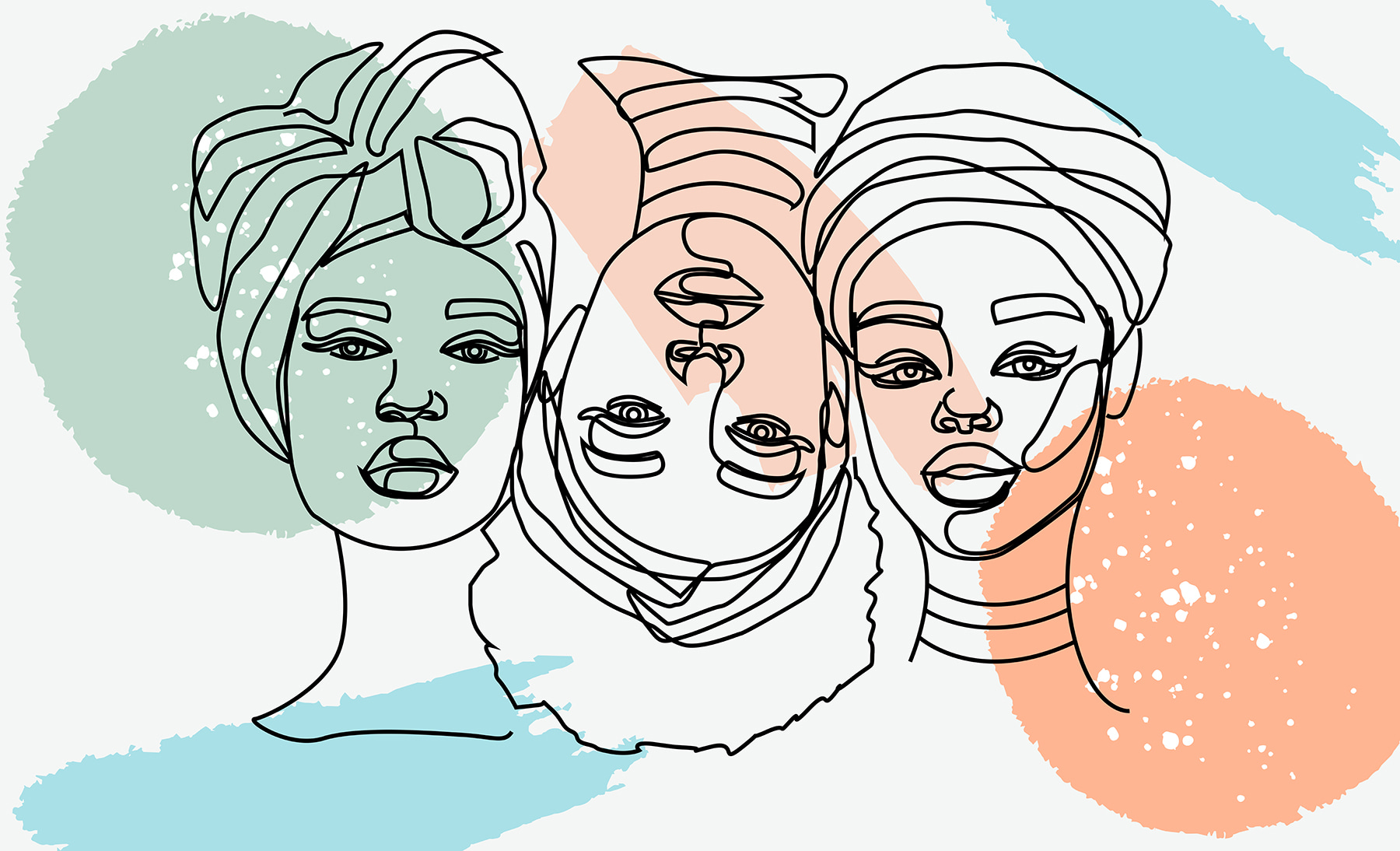 Group of women's faces Group of women's faces