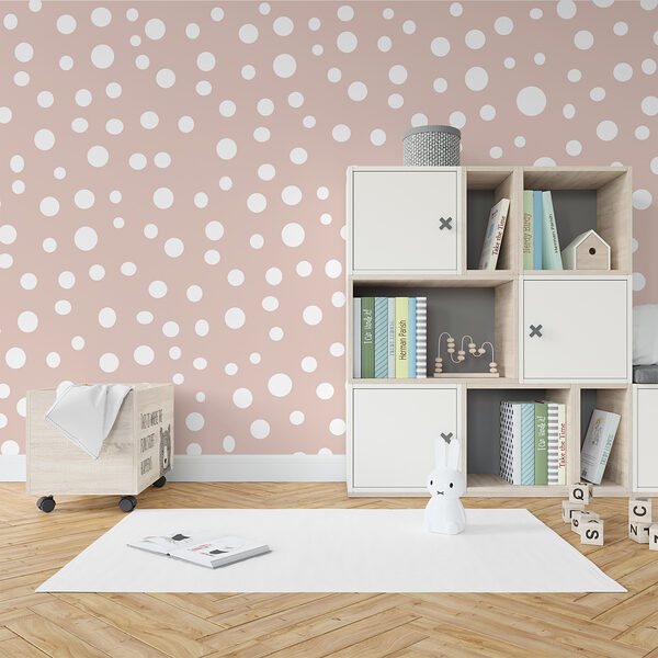 Pink and white polka dot pattern Pink and white polka dot pattern