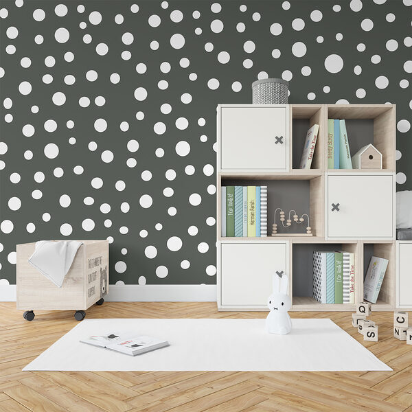 White dots on a green background White dots on a green background