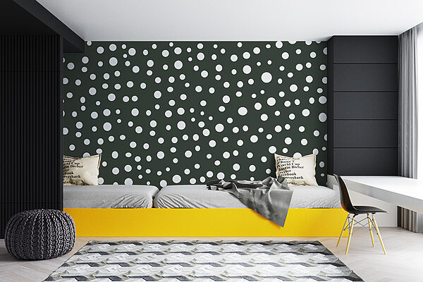 White dots on a green background White dots on a green background