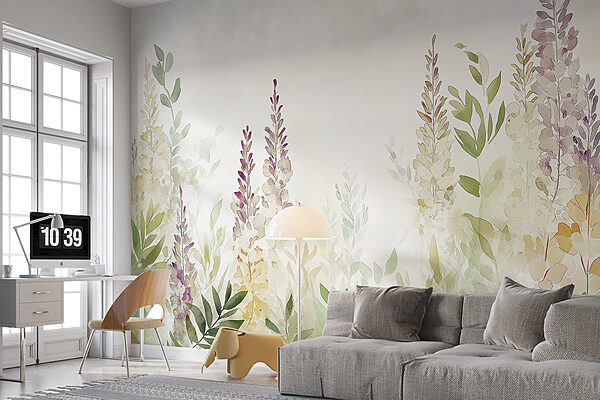 Painting of flowers and leaves