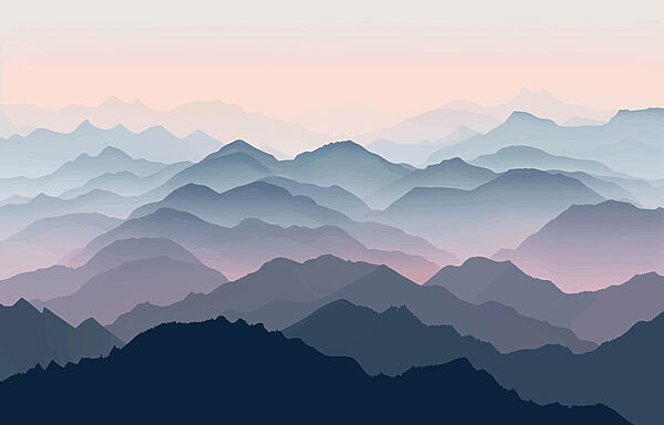 Landscape of mountains with fog Landscape of mountains with fog