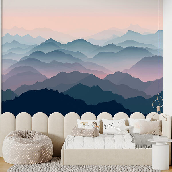 Landscape of mountains with fog Landscape of mountains with fog