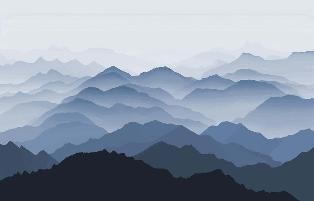 Mountain range with fog Mountain range with fog