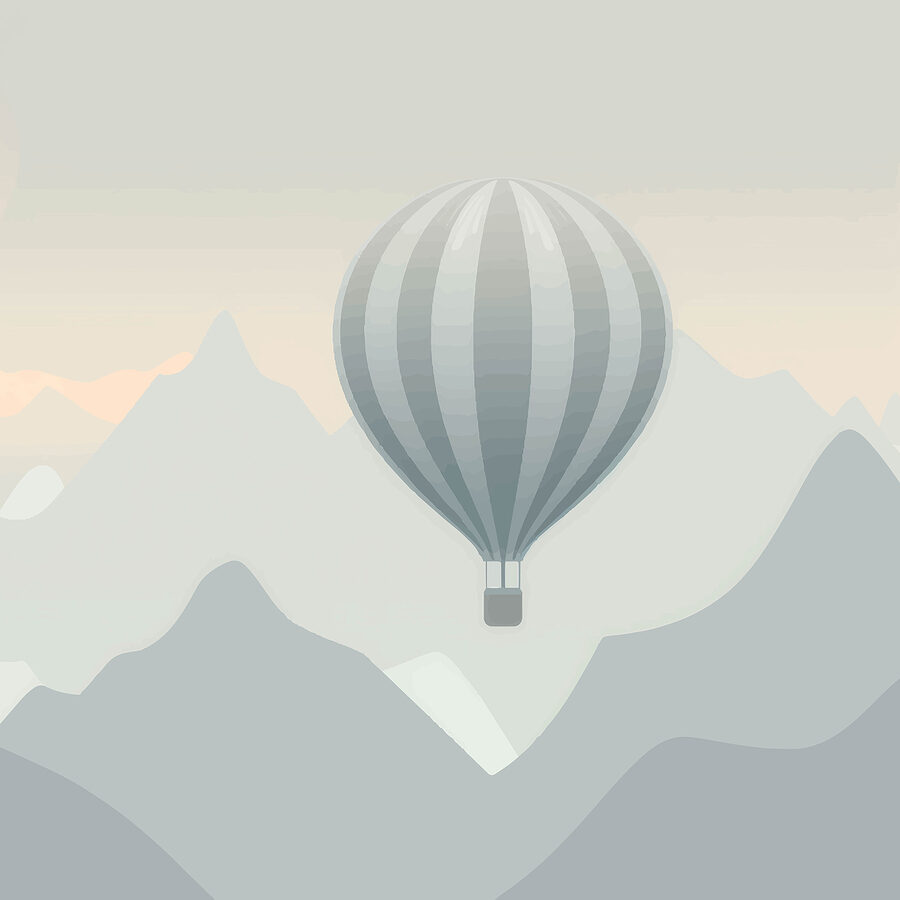 Hot air balloon in the air