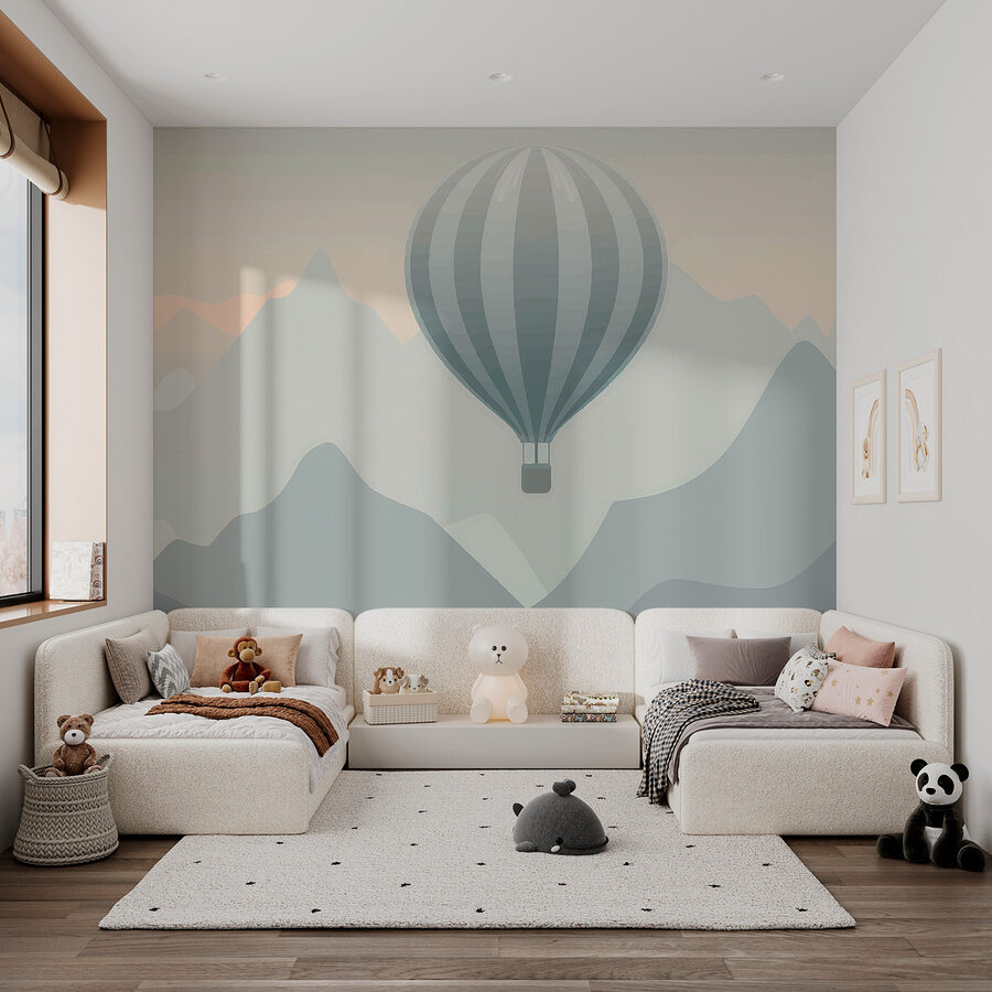 Hot air balloon in the air