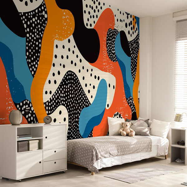 Colorful pattern with black dots Colorful pattern with black dots