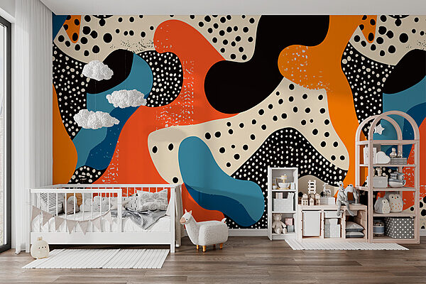 Colorful pattern with black dots Colorful pattern with black dots