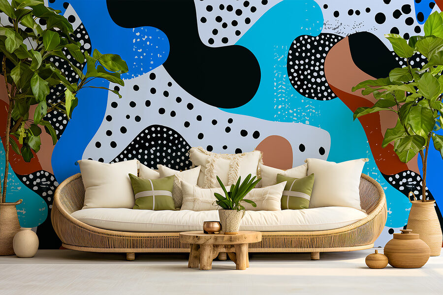 Wall murals Colorful pattern with dots and spots