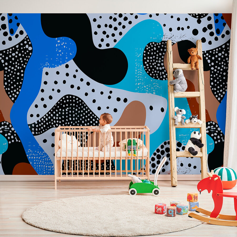 Wall murals Colorful pattern with dots and spots - Image 2