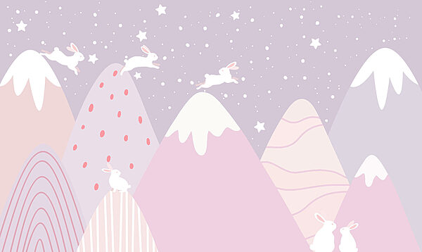 Group of rabbits on a mountain Group of rabbits on a mountain