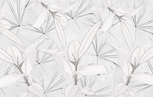 White leaves and a grey background White leaves and a grey background