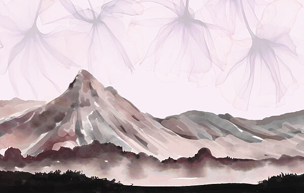 Painting of a mountain range Painting of a mountain range