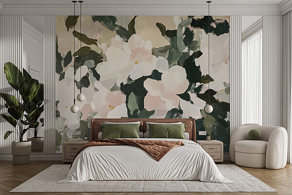 Painting of flowers and leaves Painting of flowers and leaves
