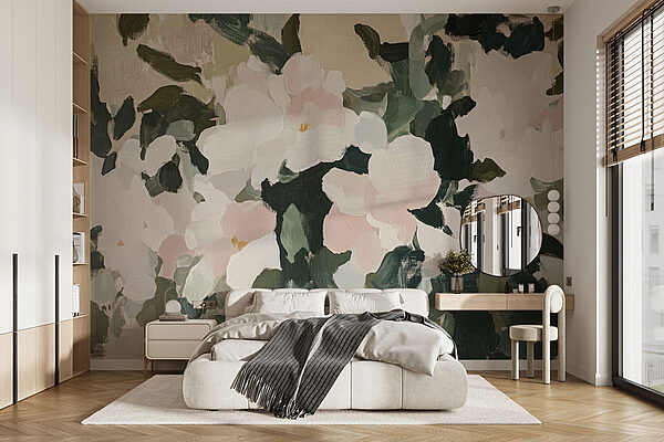 Painting of flowers and leaves Painting of flowers and leaves