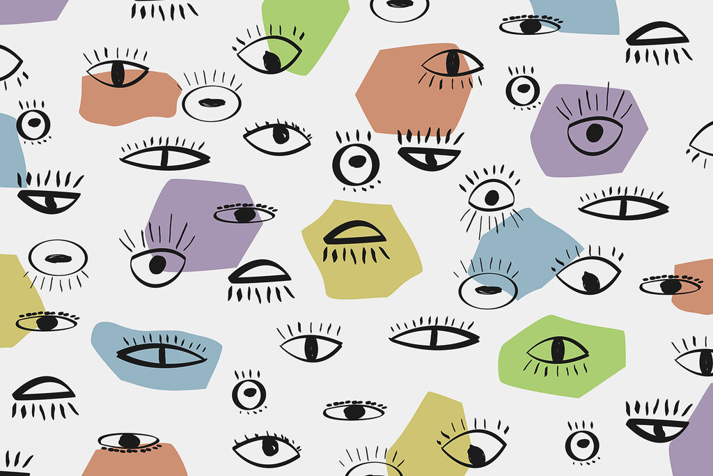 Pattern of different colored eyes Pattern of different colored eyes