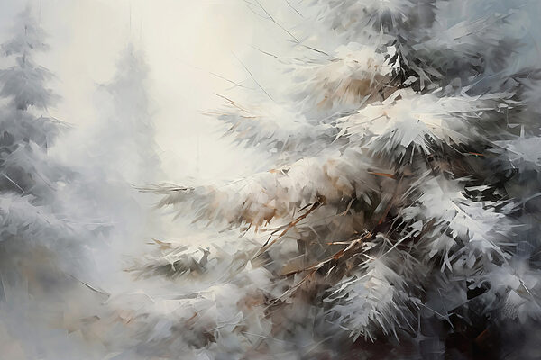 Snow covered tree branches Snow covered tree branches