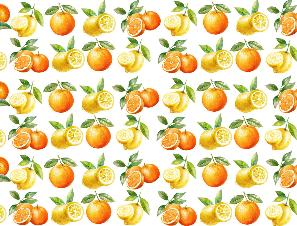 Pattern of oranges and lemons Pattern of oranges and lemons