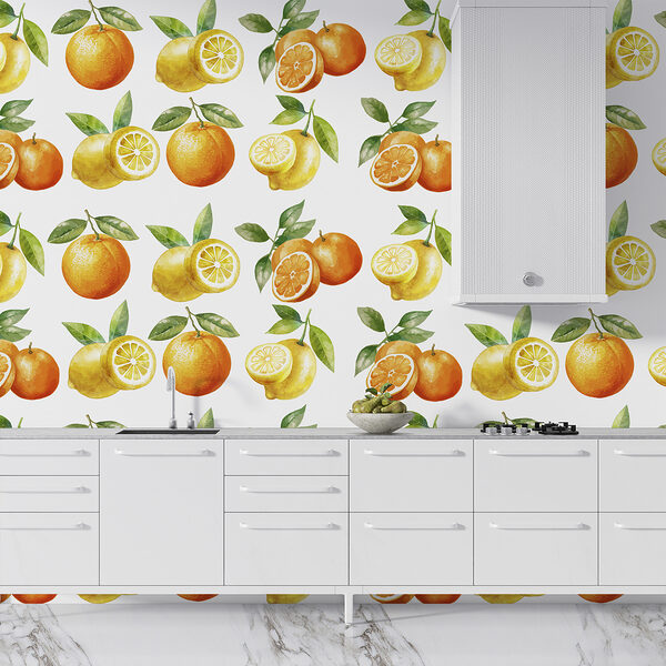 Pattern of oranges and lemons Pattern of oranges and lemons