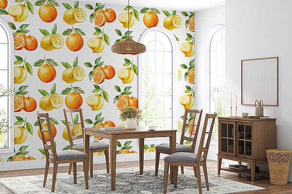 Pattern of oranges and lemons Pattern of oranges and lemons