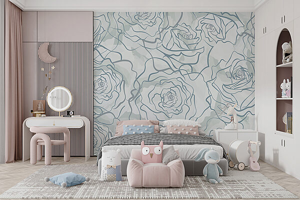 Pattern of roses on a white background Pattern of roses on a white background