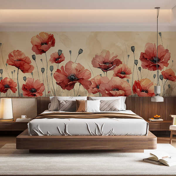 Painting of red flowers Painting of red flowers