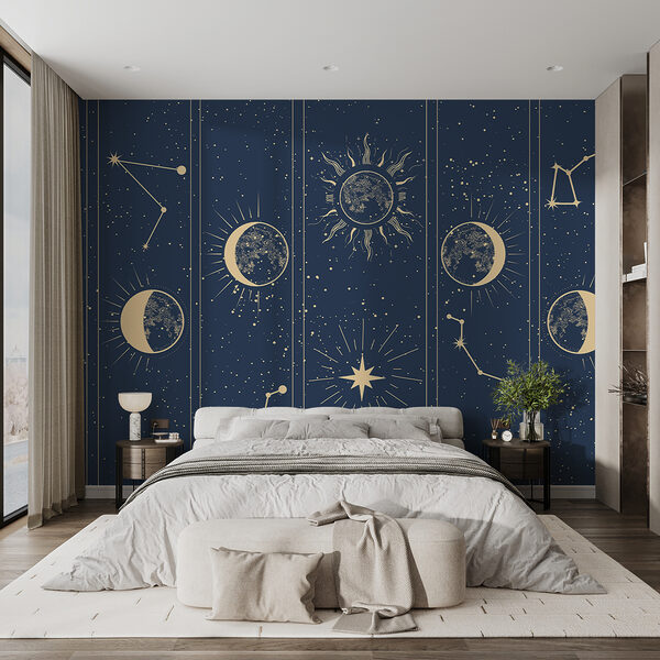 Group of images of the sun and moon Group of images of the sun and moon