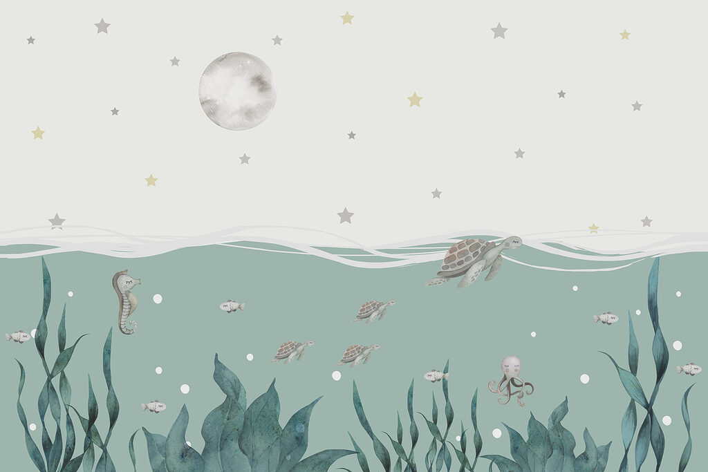 Seaweed and seahorses under the water Seaweed and seahorses under the water