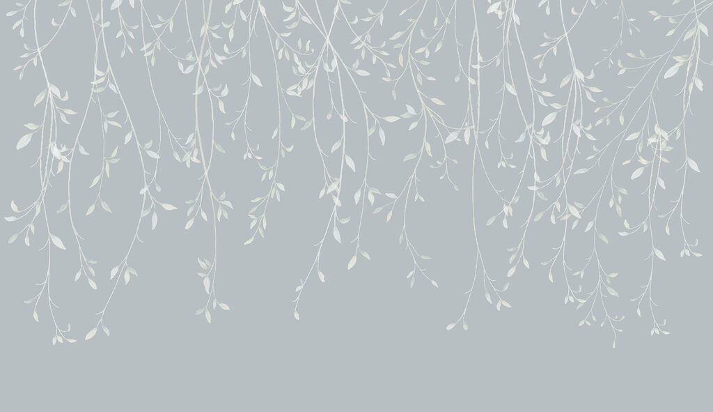 White branches with leaves on them White branches with leaves on them
