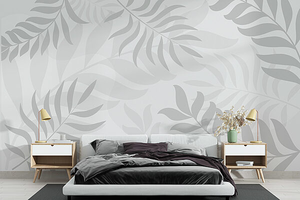 Grey leaves on a white background Grey leaves on a white background