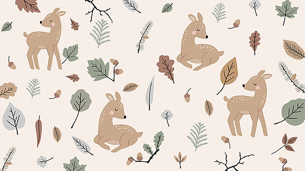 Pattern of deer and leaves Pattern of deer and leaves