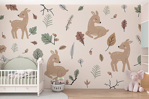 Pattern of deer and leaves Pattern of deer and leaves