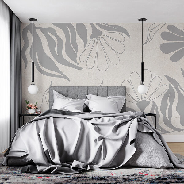 White and gray floral pattern White and gray floral pattern