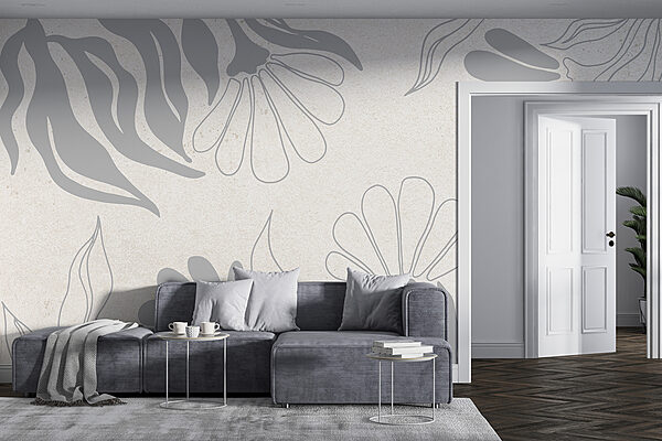 White and gray floral pattern White and gray floral pattern