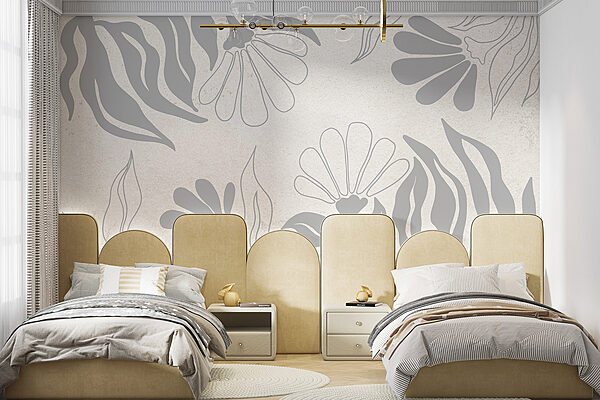White and gray floral pattern White and gray floral pattern