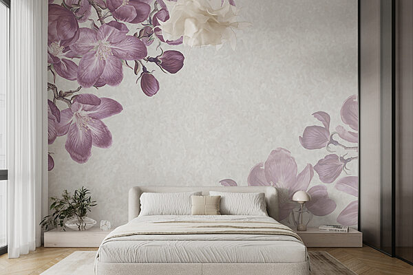 Purple flowers on a white background Purple flowers on a white background
